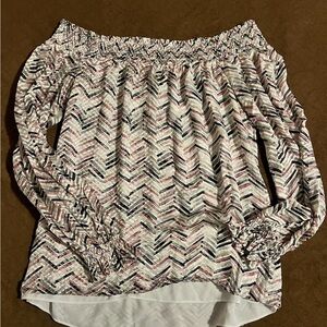 Chevron Off-Shoulder Women's Top